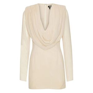 ROTATE BIRGERCHRISTENSEN ROTATE Draped Front Long Sleeve Mini Dress Women Beige